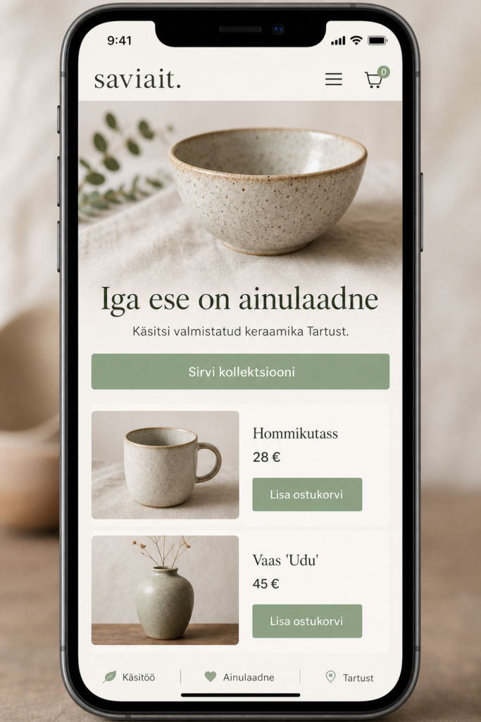Minust Veebileht telefon näidis